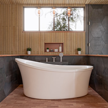 Eago EAGO AM1800 6 ft White Free Standing Air Bubble Bathtub AM1800